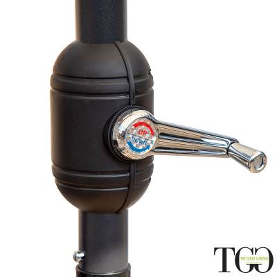 Ombrellone da giardino inclinabile 3x3 in alluminio Amalfi dettaglio manovella