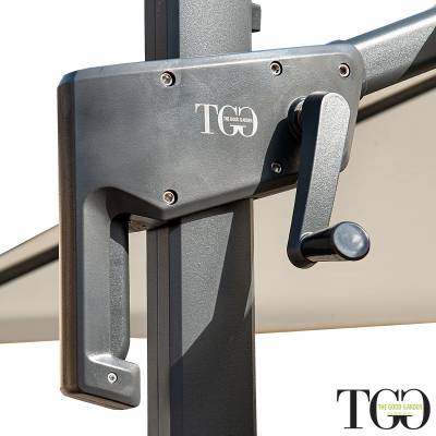 Ombrellone da giardino quadrato inclinabile 3x3 in alluminio RAVELLO