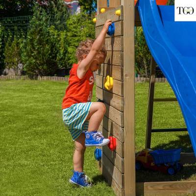 Scivolo e Altalena in legno Fungoo Carol 2 gioco in legno per giardino