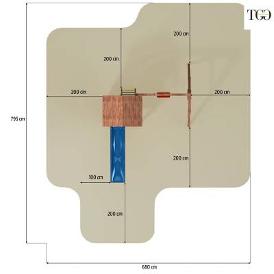 Scivolo e Altalena in legno Fungoo Carol 2 gioco in legno per giardino