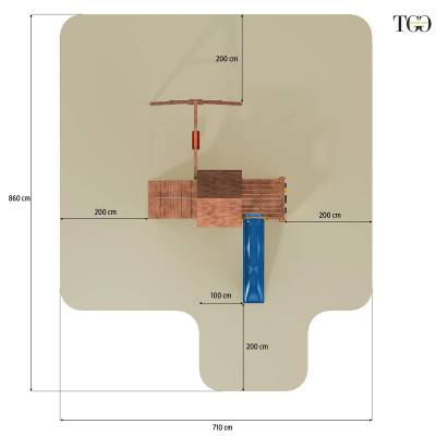 Scivolo Altalena e Arrampicata in legno Fungoo Carol 3 gioco in legno per giardino