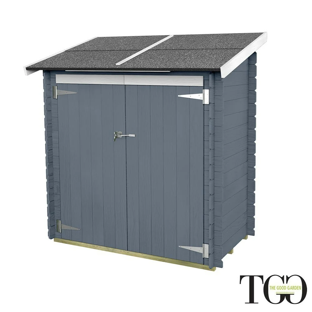 Ripostiglio in legno Berto Addossato color Grigio con porta doppia 155x85 cm