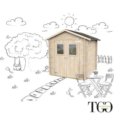 Casetta in legno 2x2 Per Attrezzi Jack con porta doppia finestrata