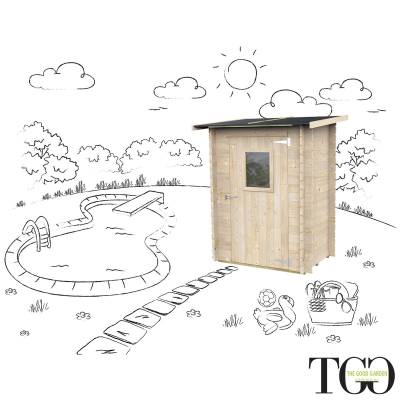 Casetta in legno 1,5x1 m Addossato Jack Per Attrezzi con porta singola finestrata Jack naturale