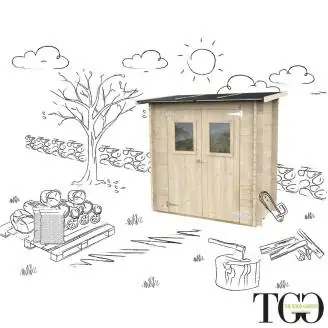 Casetta in legno 2x1 m Addossata Jack Per Attrezzi con porta doppia finestrata 198x98 cm