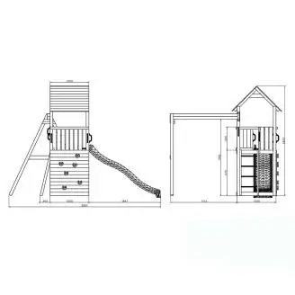Scivolo e Altalena in legno Fungoo® Carol 2 gioco in legno per giardino