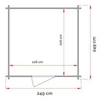 Casetta in legno 2,5x2,5 Per Attrezzi Willa  con porta doppia finestrata 249x249 cm