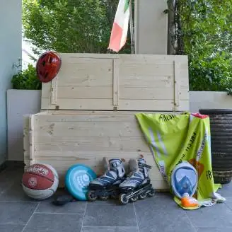 Baule Cassapanca in legno da esterno Giove 130X60X54H CM