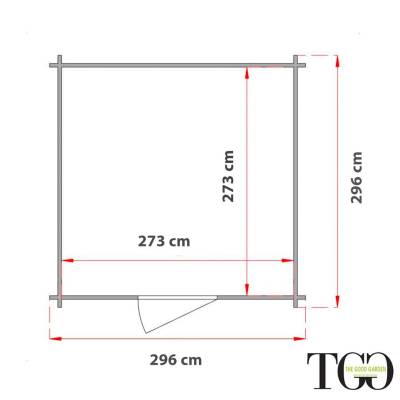 Casetta in legno da giardino Ponza 3x3 m Con Porta Doppia Finestrata - PAVIMENTO ESCLUSO