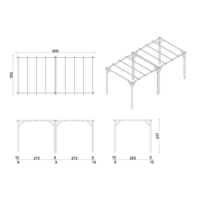 Lumina - Pergola da Giardino 3x6 in Legno