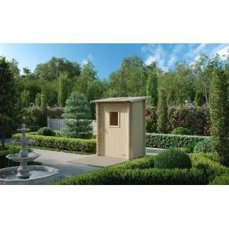 Casetta in legno 1,5x1 m Addossata Jack per Attrezzi con porta singola finestrata