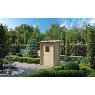 Casetta in legno 1,5x1 m Addossata Jack per Attrezzi con porta singola finestrata