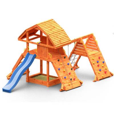 Casetta in legno per bambini con scivolo Fungoo GIANT SPIDER RED
