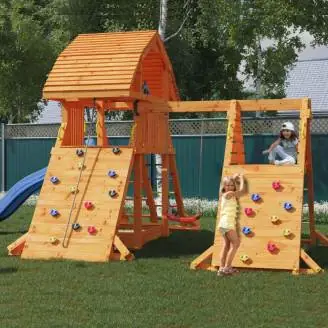 Casetta in legno per bambini con scivolo Fungoo GIANT SPIDER RED