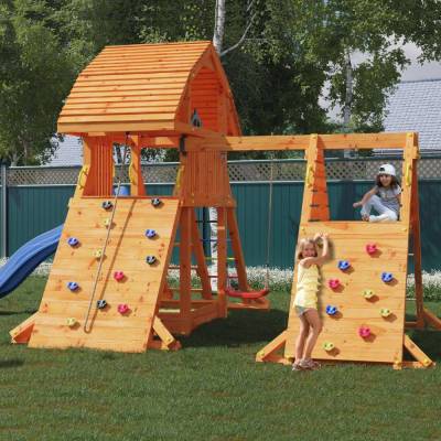 Casetta in legno per bambini con scivolo Fungoo GIANT SPIDER RED