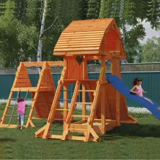 Casetta in legno per bambini con scivolo Fungoo GIANT SPIDER RED