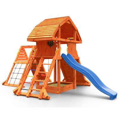 Casetta in legno per bambini con scivolo Fungoo GIANT SPIDER RED