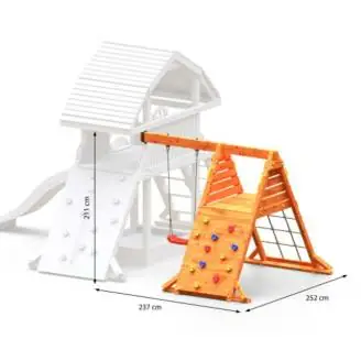Casetta in legno per bambini con scivolo Fungoo GIANT SPIDER RED