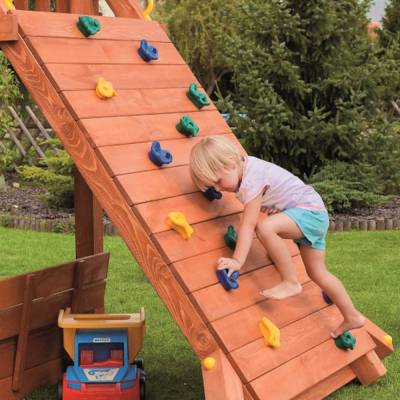 Casetta in legno per bambini con scivolo Fungoo GIANT SPIDER RED