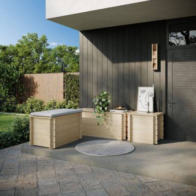 Baule Cassapanca in legno da esterno Giunone 98X60X54H Cm