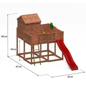 Casetta da giardino per bambini Fungoo MY SPACE XL  con Scivolo