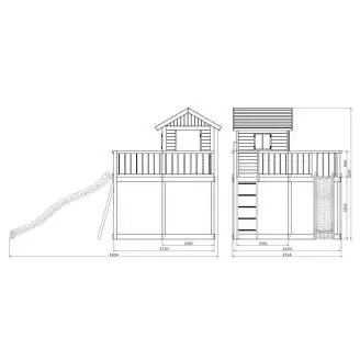 Casetta da giardino per bambini Fungoo MY SPACE XL  con Scivolo