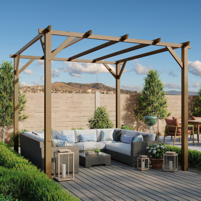 Arboris - Pergola da Giardino 3x3 in Legno Colore Noce