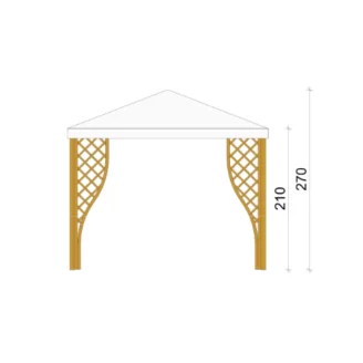 Shelter - Gazebo da Giardino 3x3 in Legno Colore Noce con Grigliati e Copertura Antigrandine