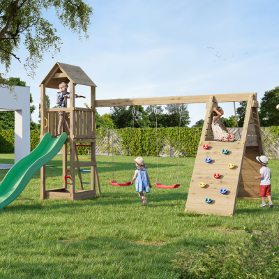 Casetta in legno con scivolo Fungoo FLEPPI KDI