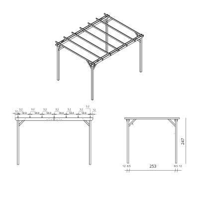 Terralis - Pergola da Giardino 3x4 in Legno