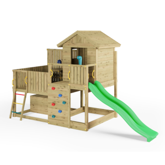 Casetta in legno per bambini con scivolo - parco giochi da giardino Fungoo Sweet House