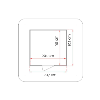 Casetta in legno da giardino addossata Lady 2x1 cm personalizzabile spessore 19mm