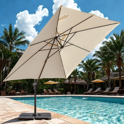 Ombrelloni - Ombrellone 3x3 quadrato inclinabile in alluminio RAVELLO