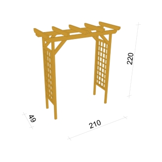 Pergola per Rosai 210x49x220 cm in legno impregnato