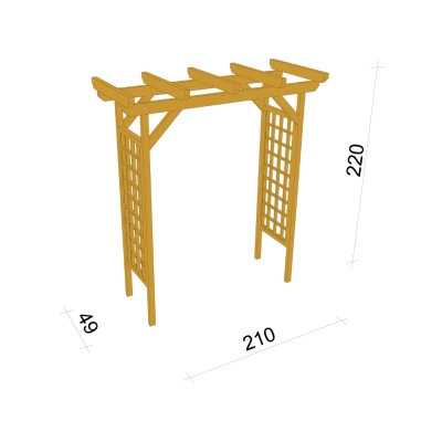 Pergola per Rosai 210x49x220 cm in legno di conifera impregnato in autoclave