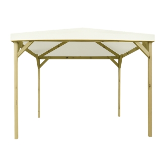 Joy - Gazebo da Giardino 3x3 in Legno con Copertura Ombreggiante